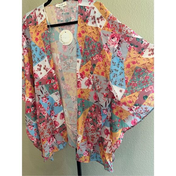 Size XL/1XL Umgee Mixed Patch Floral Print Kimono - Picture 5 of 8